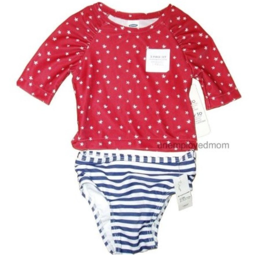 Girls Swimsuit 2 pc Swim Shirt Bikini Swimsuit Bathing Suit UV Protection Top